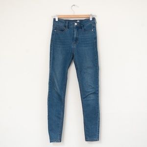 Free People High Rise Medium Wash Skinny Jeans